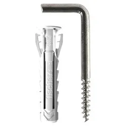 Set tasselli plastica con gancio appendiquadri (4mm) Sx Plus 4x20 G K ( 10 pz) Silver 567556