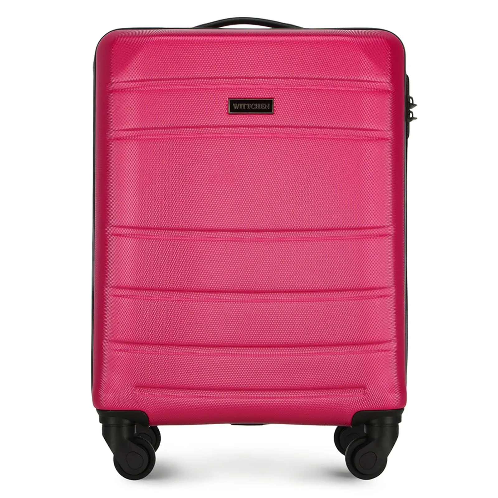 WITTCHEN Valigia da viaggio Bagaglio a mano Valigia da cabina Valigia rigida in ABS con 4 ruote girevoli Serratura a combinazione Maniglia telescopica Globe Line Taglia S Rosa Ryanair/ITA Airways
