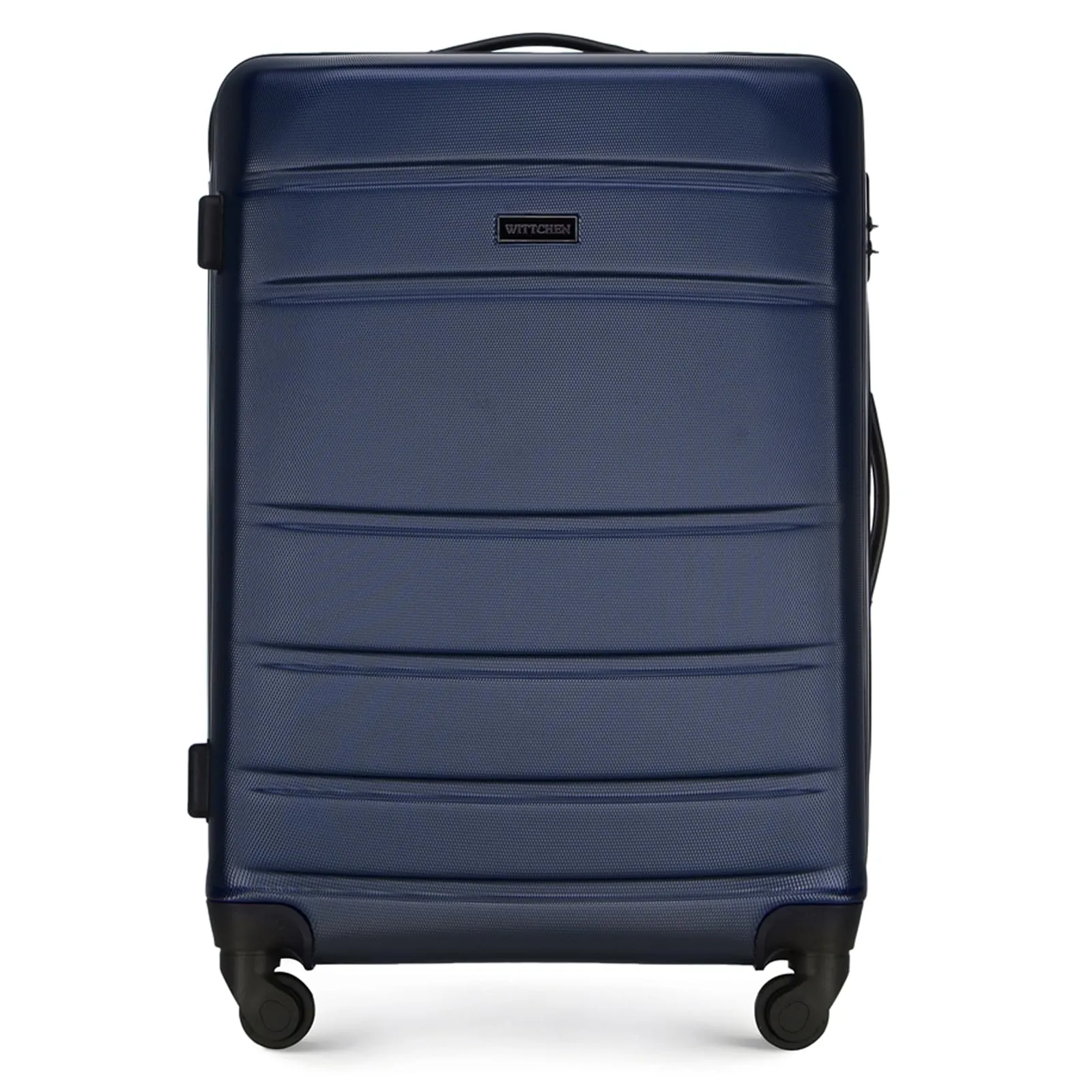 WITTCHEN Valigia Media Trolley Valigia Rigida in ABS Valigia Bagaglio Valigie con 4 Ruote Serratura a combinazione Maniglia telescopica Globe Line Blu Navy Ryanair/ITA Airways/easyJet