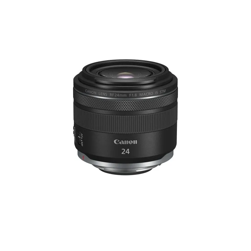 Obiettivo stabilizzatore ottico full frame Canon RF 24 mm F1.8 Macro IS STM 9 lamelle Macro 1:2