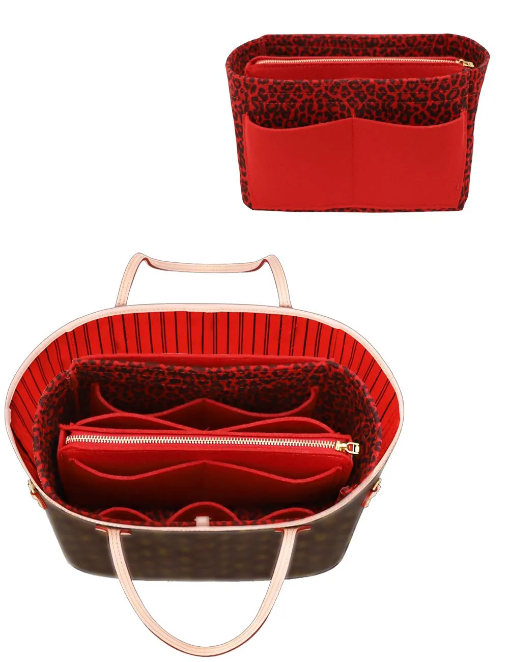 LEXSION Organizer borsa in feltro con cerniera per borsa da trasporto per Speedy Neverfull PM MM Large