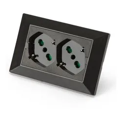 Placca elettrica (Presa Pluristd 2P+T 10/16A) OPERA PLUS Antracite 42101
