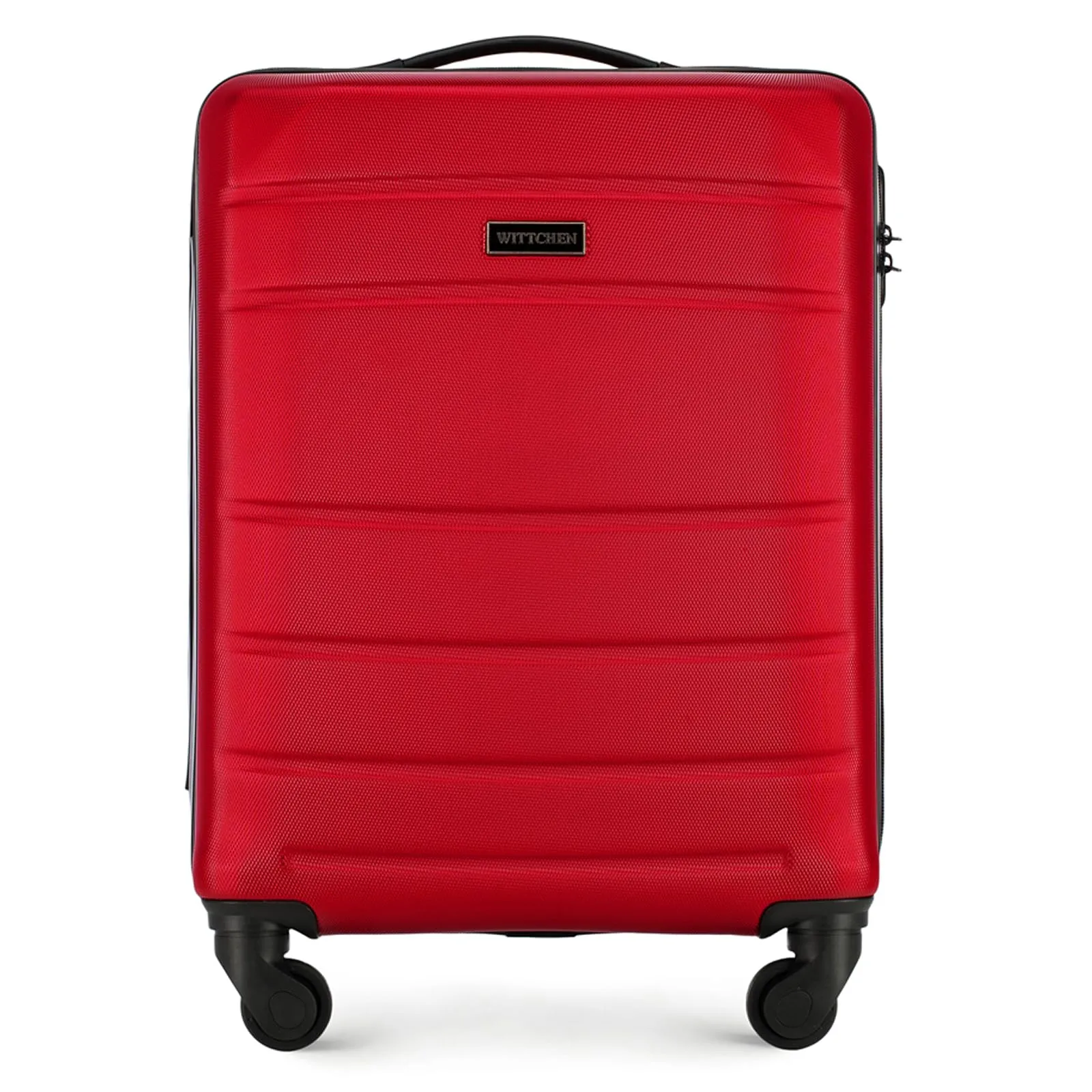 WITTCHEN Valigia da viaggio Bagaglio a mano Valigia da cabina Valigia rigida in ABS con 4 ruote girevoli Serratura a combinazione Maniglia telescopica Globe Line Taglia S Rosso Ryanair/ITA Airways
