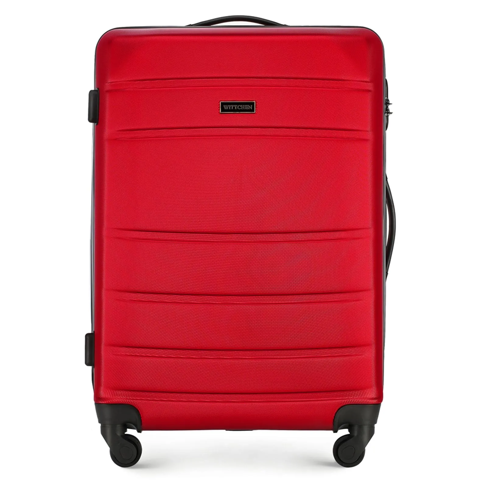 WITTCHEN Valigia Media Trolley Valigia Rigida in ABS Valigia Bagaglio Valigie con 4 Ruote Serratura a combinazione Maniglia telescopica Globe Line Rosso Ryanair/ITA Airways/easyJet