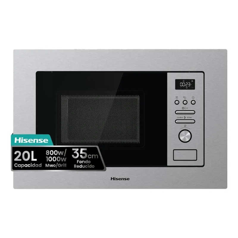 Microonde Hisense BIM320G41X 20 Litri 1000W con Grill e Pulizia Idrolitica