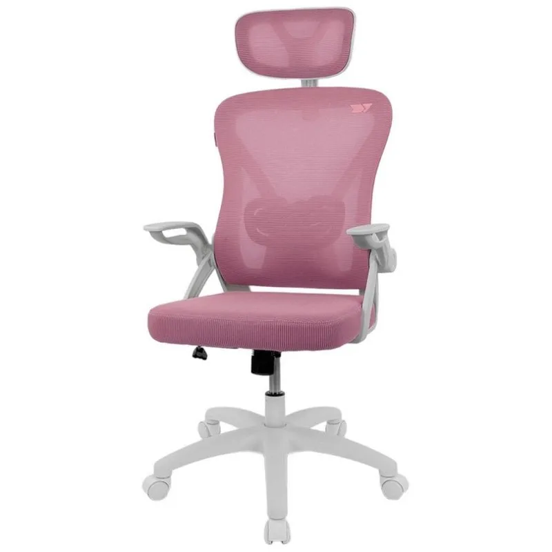 Sedia ergonomica Drift DRAIR35 rosa, base e ruote in nylon, schienale a rete, 120 kg