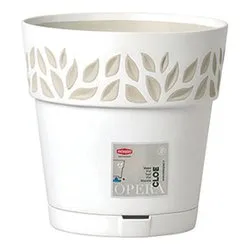 Vaso piante con riserva acqua plastica (15x15cm) Opera OPERA CLOE Bianco 94000