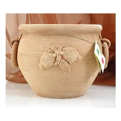 Coprivaso Decoro a rilievo ceramica (25x21cm) LIMONI Terra chiara 308