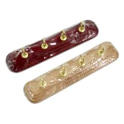Set ganci adesivi legno di faggio e ottone portachiavi 4P Assortiti Art99