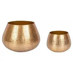 Set porta vasi piante 2 pz alluminio VARANASI Oro 0182970