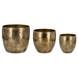 Set porta vasi piante 3 pz metallo BIMALA Oro 0184876