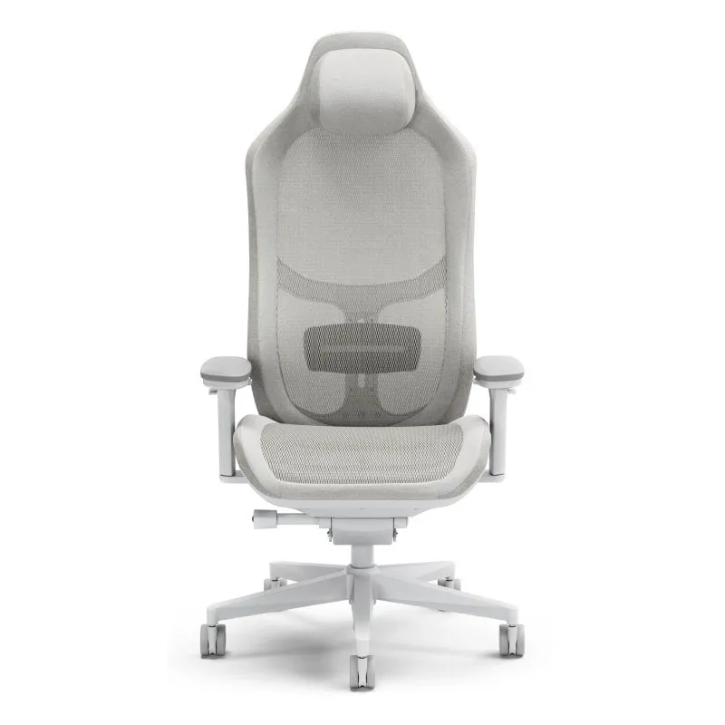 Sedia da gaming Fractal Design con braccioli 4D e altezza regolabile, schienale in rete Alcantara, bianco
