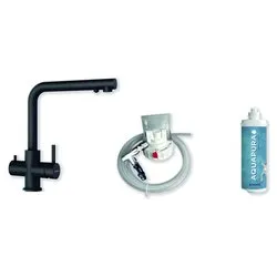 Miscelatore lavello doppio comando acqua filtrata 3 vie AQUAPURA Nero SXPUR3BK
