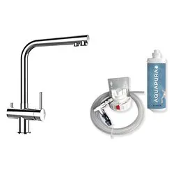 Miscelatore lavello doppio comando e sistema filtrante 3 vie AQUAPURA Cromo lucido SXPUR380