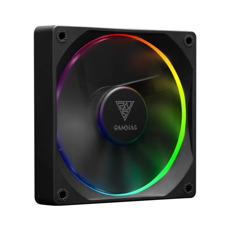 Ventola aggiuntiva Gamdias Aeolus M3 RGB da 120 mm e 2000 giri/min con ARGB PWM e confezione da 4 unità