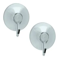 Gancio a ventosa plastica e acciaio inox 2 pz Trasparente 295002