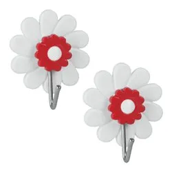 Set ganci adesivi 2 pz plastica e metallo Flowers Assortiti 292001