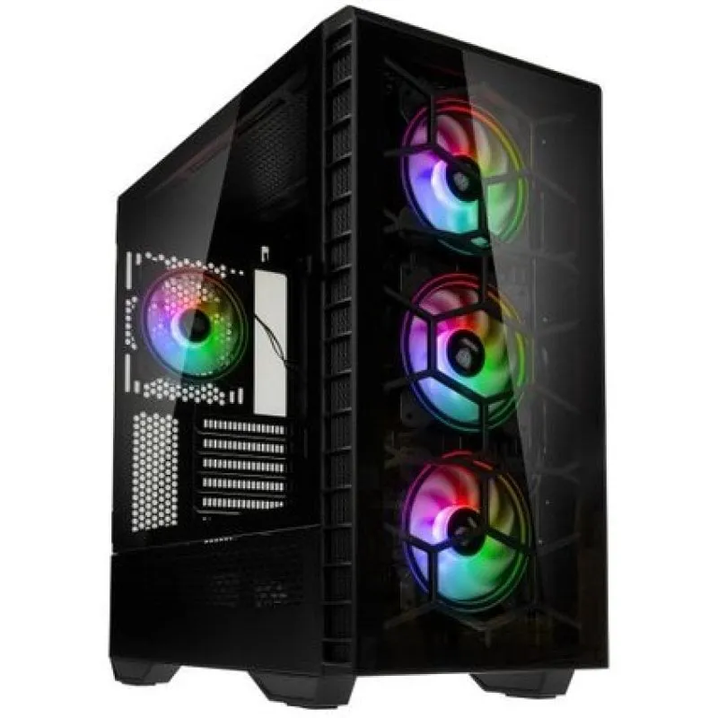 Torre di osservazione Kolink ARGB in vetro temperato nero ATX EATX micro ATX Mini-ITX