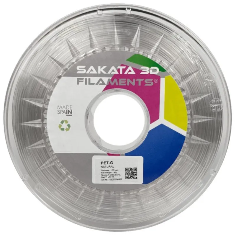 Bobina di filamento Sakata 3D PET-G 1,75 mm Naturale 1 Kg