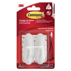 Set ganci adesivi 2 pz plastica 17081 (portata max 1,3 Kg ) COMMAND Bianco 7100352168