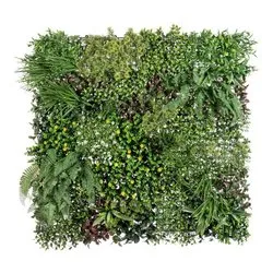 Siepe sintetica pannello mix con fiori (100x100cm) Verde 0790458
