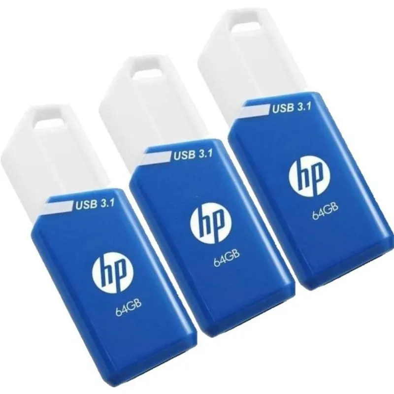 Pendrive HP x755w Triple Pack 64GB USB A 3.2 Gen 1 Scorrevole Blu Bianco