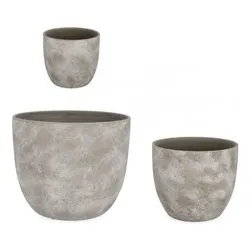 Set vasi alti per piante 3 pz terracotta HECTOR Grigio 0503385