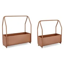 Set porta vasi piante 2 pz acciaio KEYRA Marrone 0722933