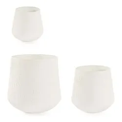 Set vasi tondi per piante 3 pz metallo KENAR Beige 0183221