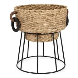Porta piante fibra naturale (48x66cm) TANISHA Naturale e Nero 0141597