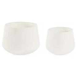 Set vasi tondi per piante 2 pz metallo KENAR Beige 0183225