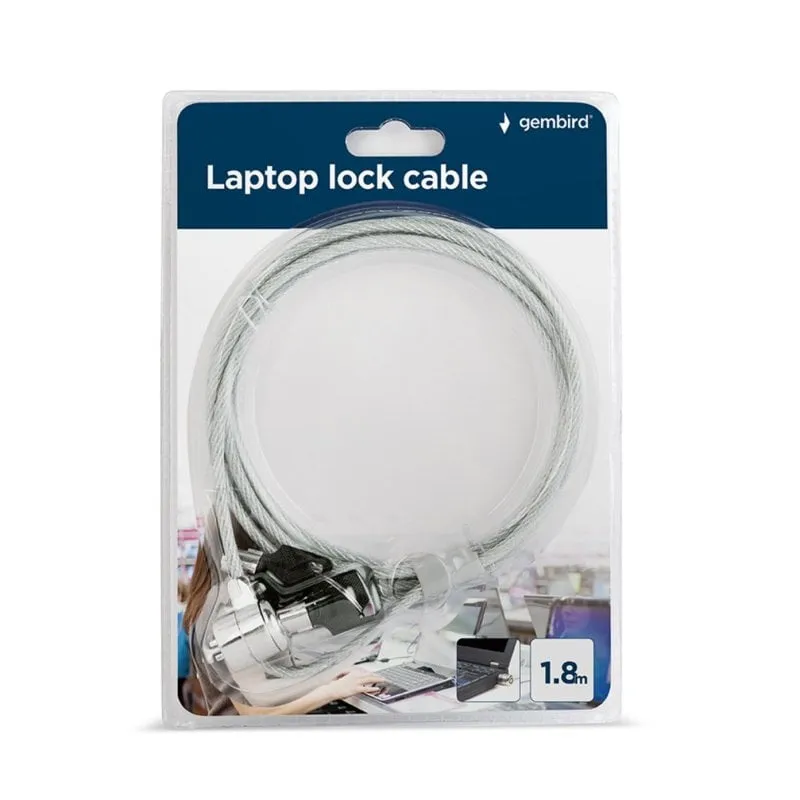 Cavo Sicurezza Portatile Gembird LK-K-01 1,8 m Acciaio 4 mm Argento