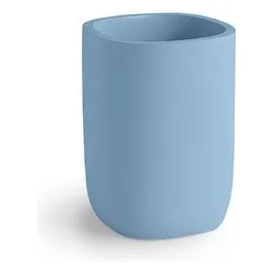 Bicchiere porta spazzolino (7,7x7,7x10,7cm) YLENIA Azzurro YL9862