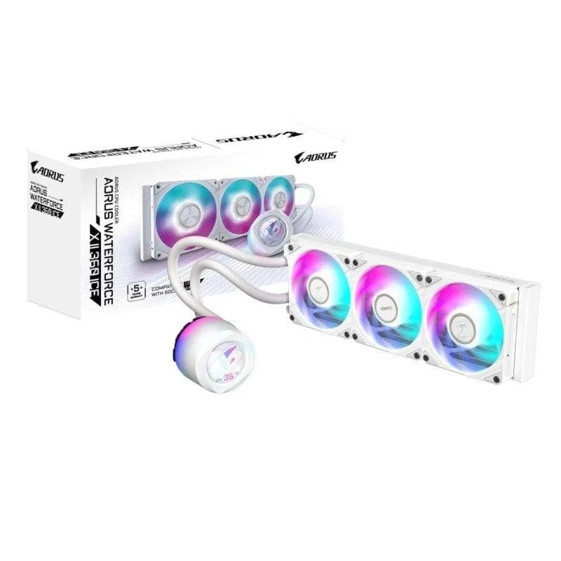 Refrigeración Líquida Gigabyte AORUS WATERFORCE X II 360 3 Ventilatori ARGB LCD Bianco