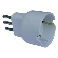 Adattatore 1 presa 2P+T 16A (std tedesco) Bianco 82600 E