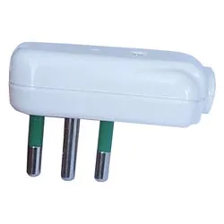 Spina elettrica 2P+T 10A (std italiano) per cavo laterale Bianco 82530 E