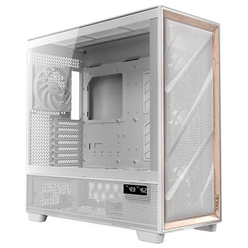 Case PC Antec FLUX PRO White EUV Full Tower Bianco Vetro Temperato Legno ATX EATX ITX