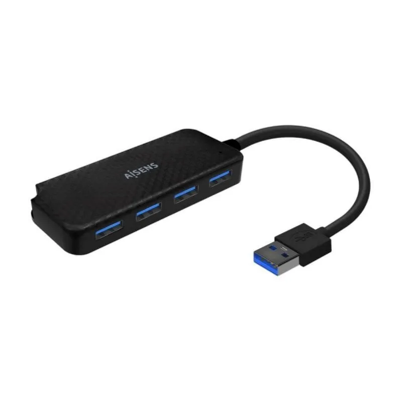 Hub AISENS USB 3.0 4 Porte 5Gbps Ultra Sottile Nero 15cm