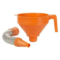 Imbuto cambio olio auto (16cm) con prolunga flessibile COMBI Arancio 02675