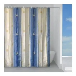 Tenda doccia in tessuto (120x200cm) OLTREMARE Azzurro e Beige TTE13061230