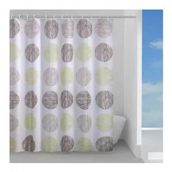 Tenda doccia in tessuto (240x200cm) GOMITOLO Verde e Marrone TTE13262430