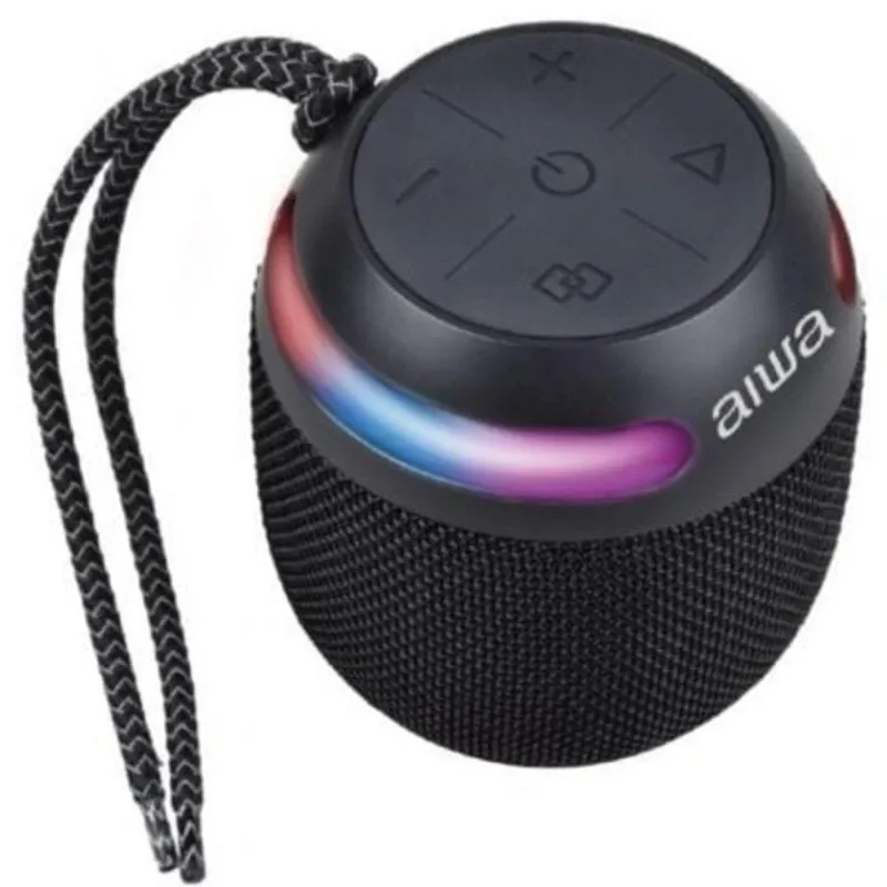 Altoparlante Bluetooth Aiwa BST-100BK 5W RMS con luce RGB e impermeabilità IP66