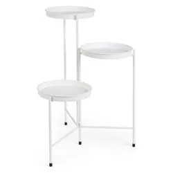 Porta piante acciaio 3P pieghevole (47,5x42,5x60cm) HENLEY Bianco 0743989