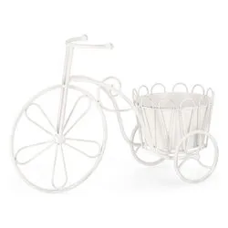 Porta piante acciaio bici 1P (54x19x34cm) EMILY Bianco anticato 0741466