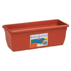 Cassetta per piante plastica (50x20x16cm) MEDITERRANEO Terracotta 79955