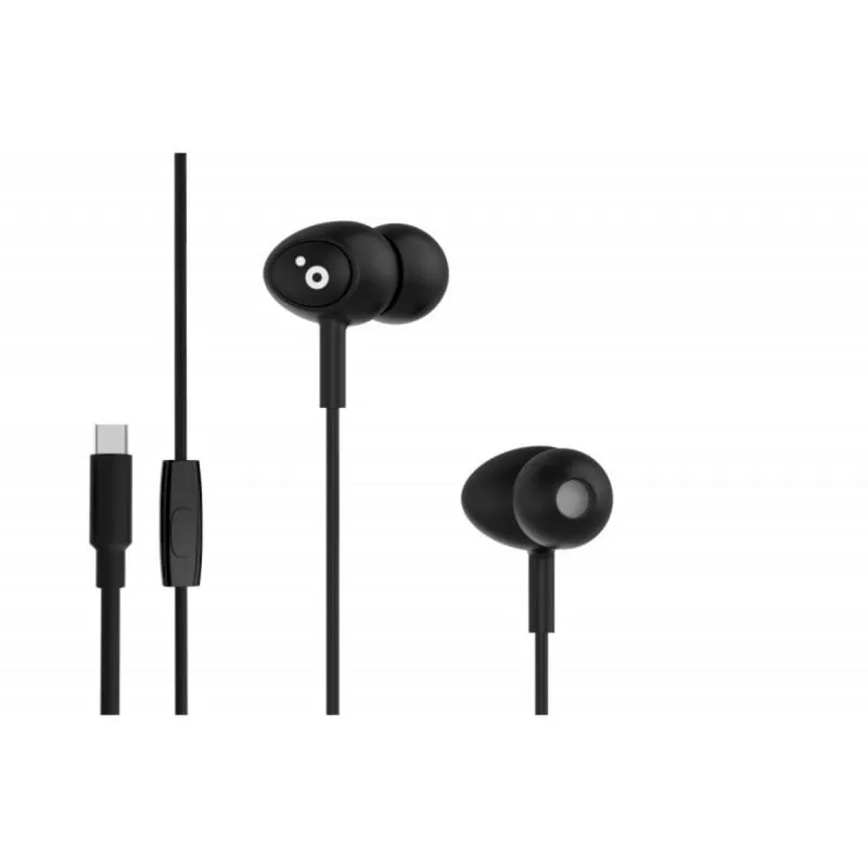 Auricolari Sunstech BEATC con Filo USB Tipo-C Nero con Microfono Integrato
