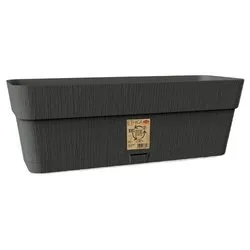 Cassetta piante con riserva acqua plastica riciclata (50x18x17cm) ETHICA Grafite 68251