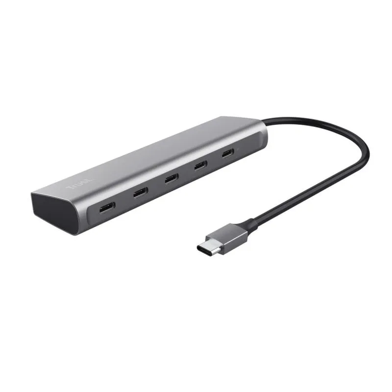 Hub Trust Halyx 5 porte 5 Gbps USB-C 100W PD ABS compatibile ChromeOS iOS MacOS Windows