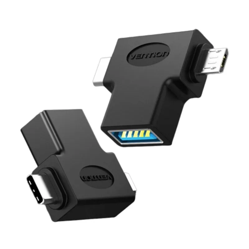 Adattatore USB 3.0 Vention CCVBB USB Tipo-C Maschio a MicroUSB Maschio Nero 5Gbps
