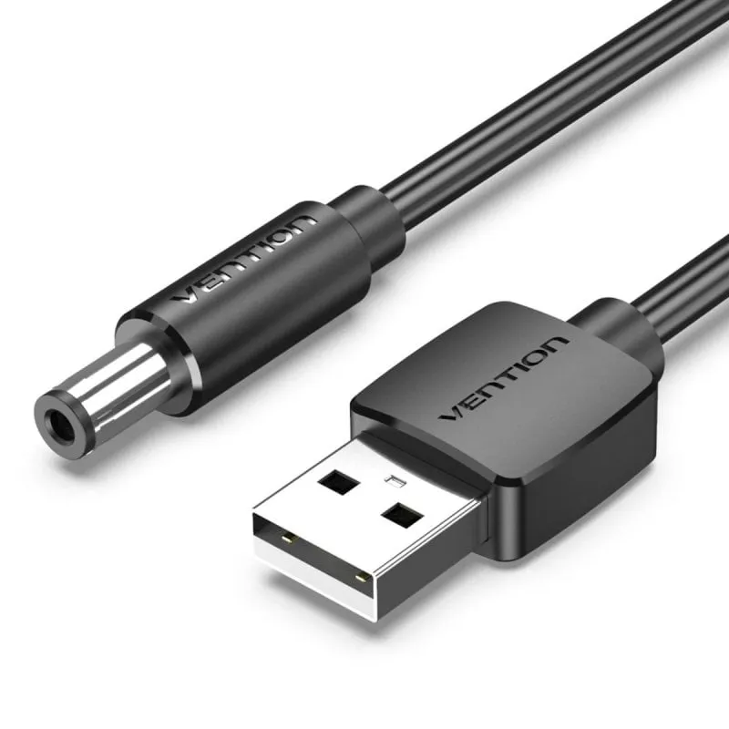 Cavo Alimentazione Vention CEYBF USB-A Macho DC 5.5mm 1m Nero